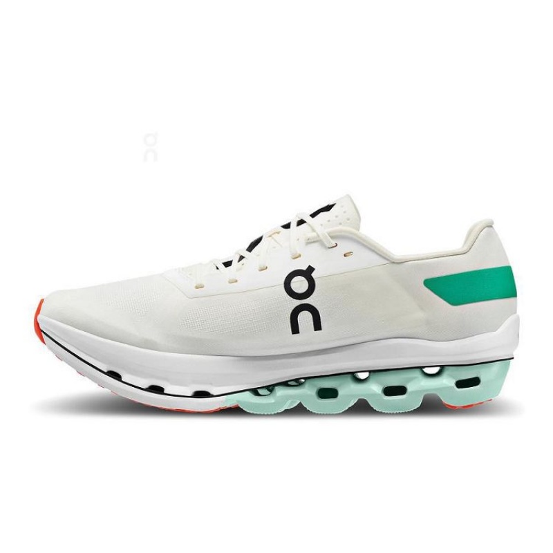 White / Turquoise Men On Cloud Cloudboom Echo Road Running Shoes | IE_ON9062