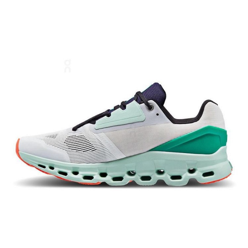 White / Turquoise Men On Cloud Cloudstratus Road Running Shoes | IE_ON8864