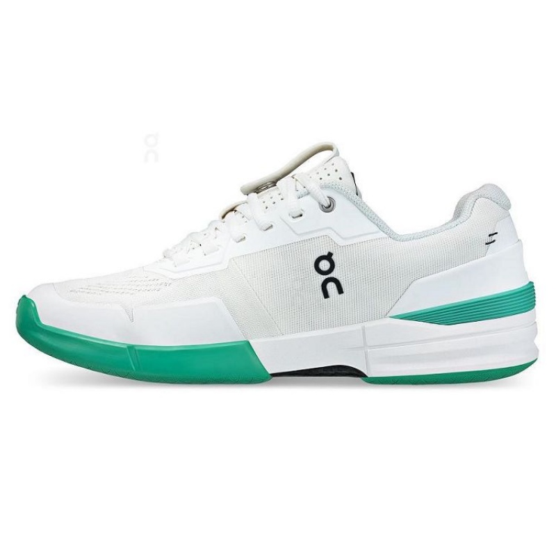 White / Turquoise Men On Cloud THE ROGER Pro Tennis Shoes | IE_ON9132