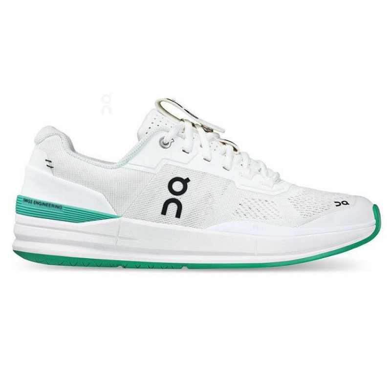 White / Turquoise Men On Cloud THE ROGER Pro Tennis Shoes | IE_ON9132