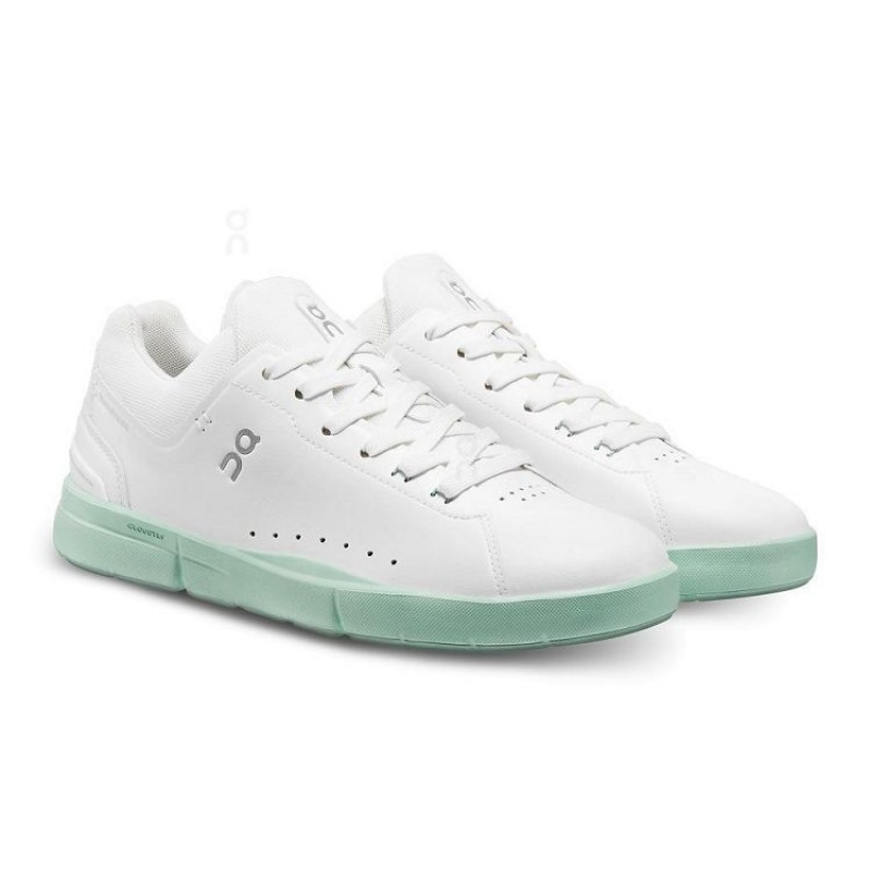 White / Turquoise Women On Cloud THE ROGER Advantage Sneakers | IE_ON8434