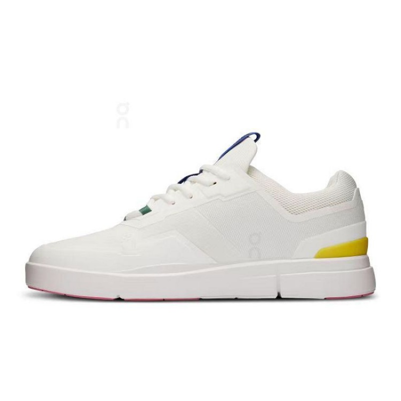 White / Yellow Men On Cloud THE ROGER Spin Sneakers | IE_ON9141