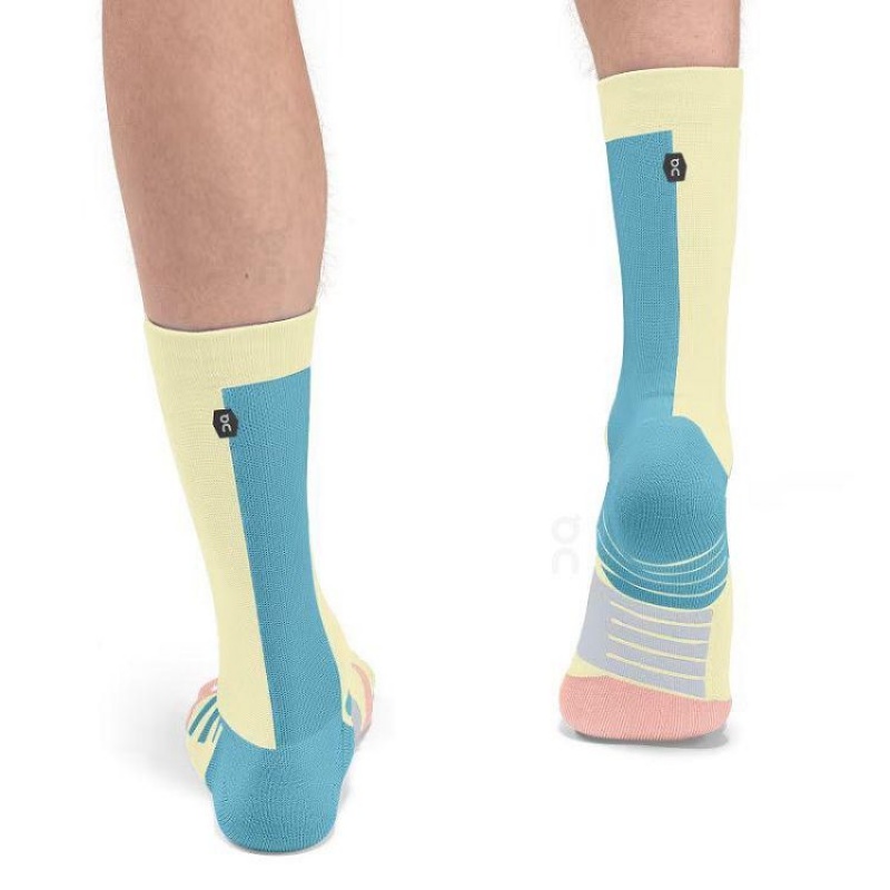 Yellow Women On Cloud Performance High Socks | IE_ON8484