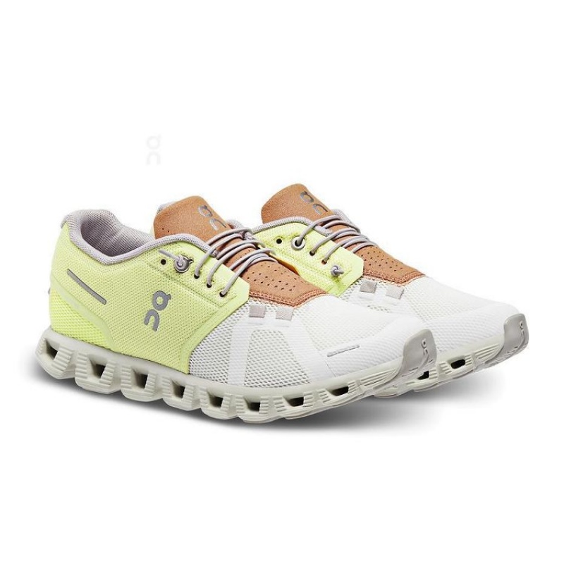 Yellow / White Women On Cloud Cloud 5 Sneakers | IE_ON8865